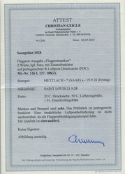 50 C. und 1 Fr. Flugpostmarken 1928 mit Zusatzfrankatur Nr. 108 (2x) ...